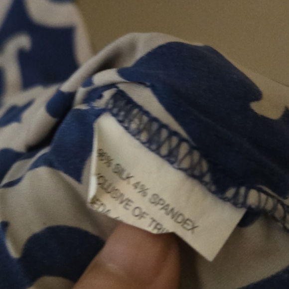 Y2k Bebe Blue and White Silk Top ! - Picture 6 of 8